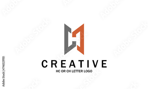 HC or CH letter logo design. Vector