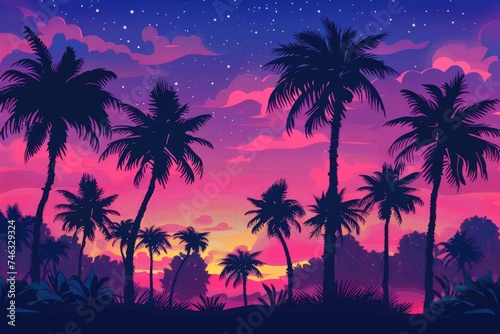 palm trees at sunset