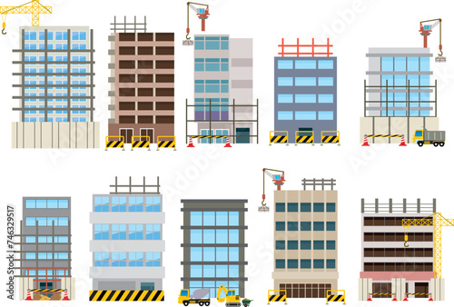 商業ビル建設途中工事