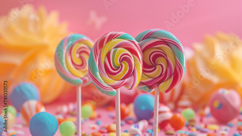 Colorful lollipop candy.