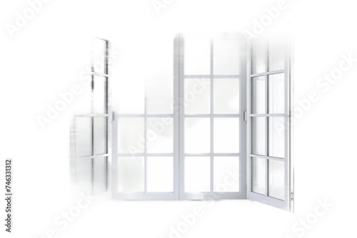 Classic Casement Window Design on Transparent Background, PNG