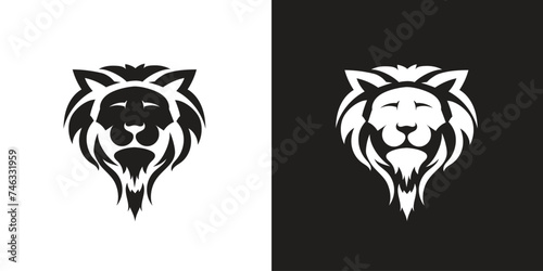 Vector lion king head logo design 