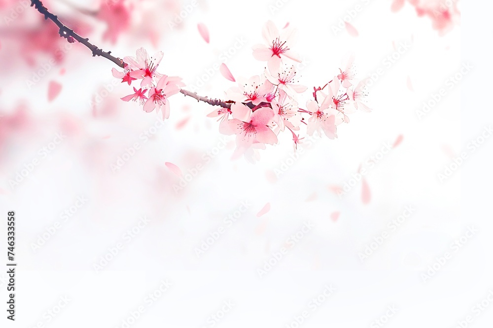 春の桜の舞う　背景イラスト素材