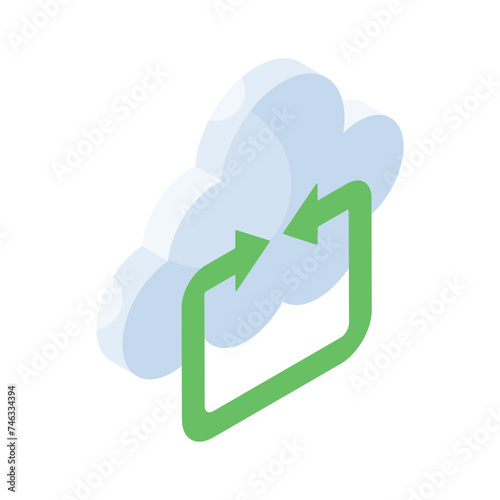 Grab this beautiful icon of cloud syncing, cloud update vector design