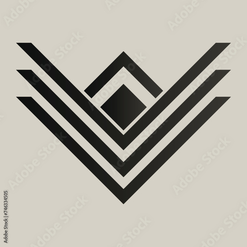 Creative logo in arrow style. logo on a gray background. Element for business.