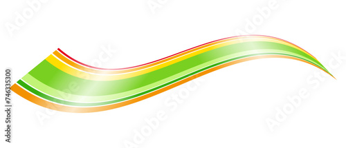 Energetic wave of positive flow. Colorful dynamic sine wave of fresh and energetic colors  and with gradients  waving like a flag. Symbol for lively flow  positive development and successful acting.