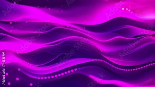 Abstract purple and pink waves in a luxurious satin fabric texture create an elegant and smooth flowing design, illustrating a soft, colorful backdrop with a hint of blue, embodying motion and eleganc photo