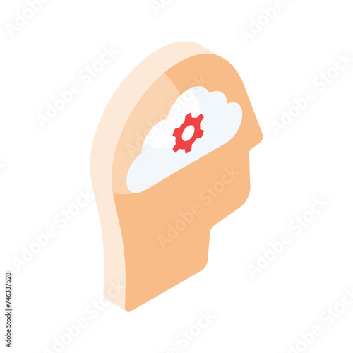 Get this beautiful isometric icon of cloud setting in trendy style