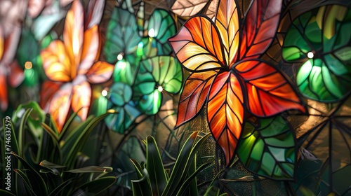 fractal flower Stained Glass Window Design © Ghulam Nabi