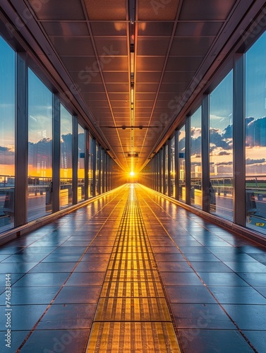 A Long Walkway With Bright Light at the End