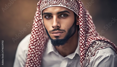 portrait of a pretty young muslim man, portrait of a man, pretty muslim man