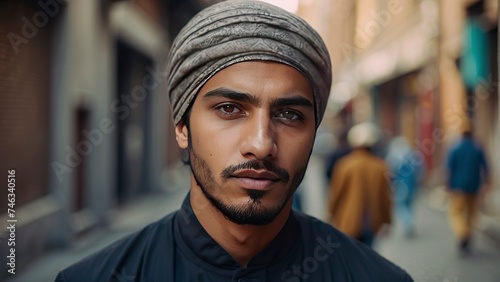 portrait of a pretty young muslim man, portrait of a man, pretty muslim man