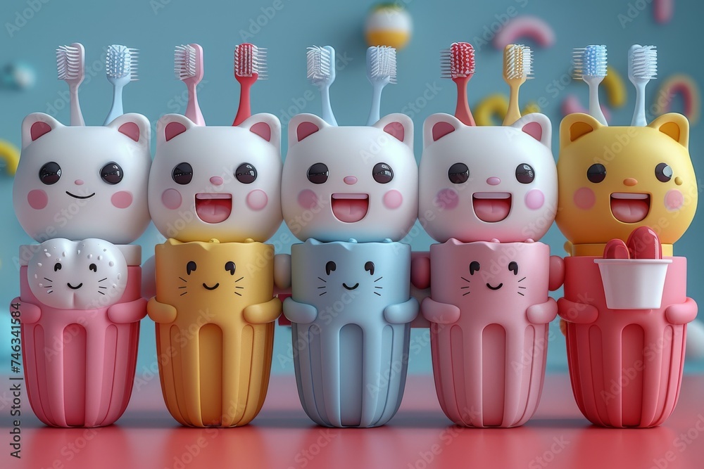 Group of Toy Toothbrushes