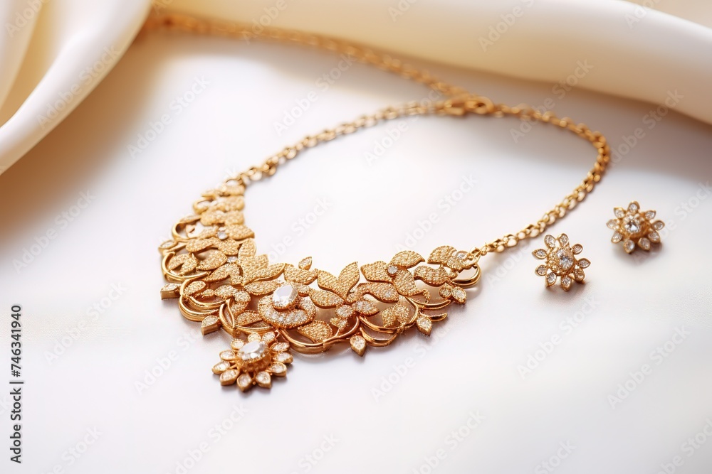 Beautiful Gold Necklace Set wallpaper