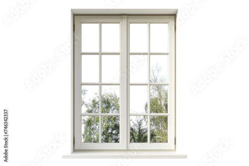 Classic Double Hung Windows on Transparent Background  PNG