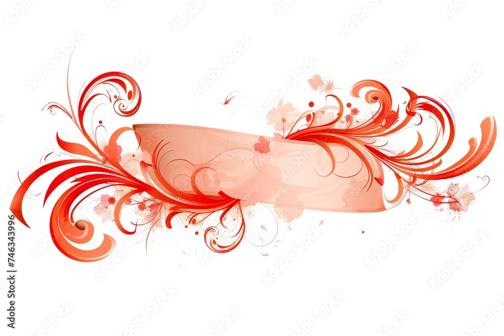 Red swirls banner isolated on white background Generative Ai Red swirls banner isolated on white background Generative Ai