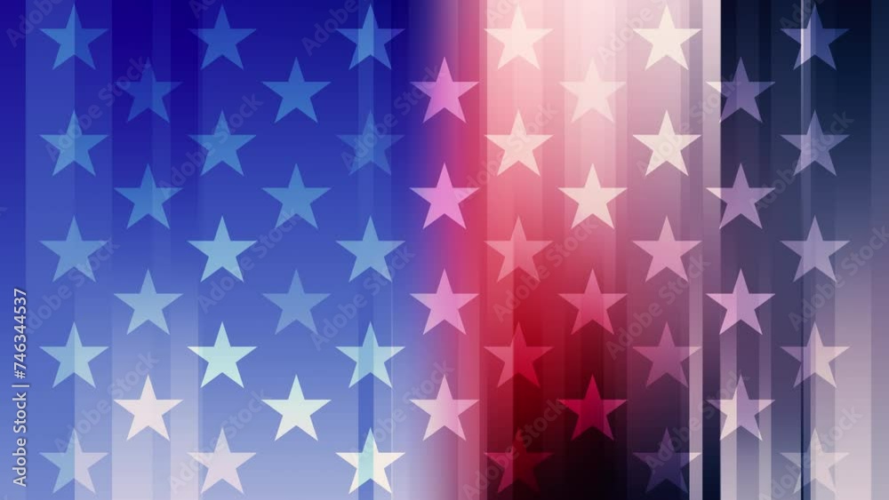 Blue red backdrop with stars stylish and trendy abstract formation of gradient rectangular shapes for modern media intro and elegant wallpaper decoration