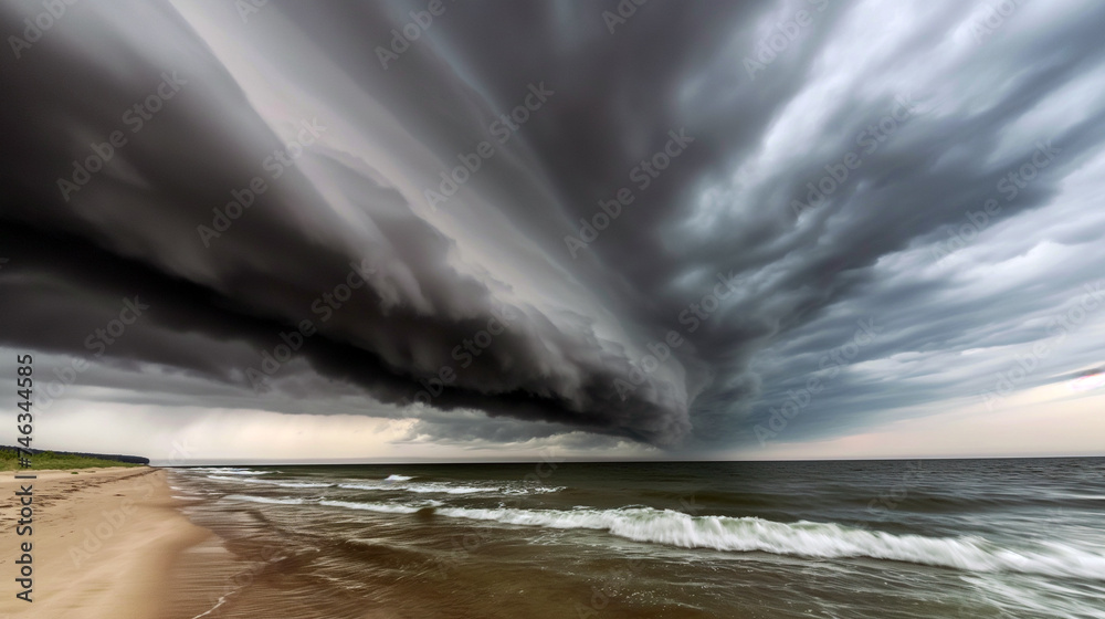 Fototapeta premium Baltic sea in stormy day.