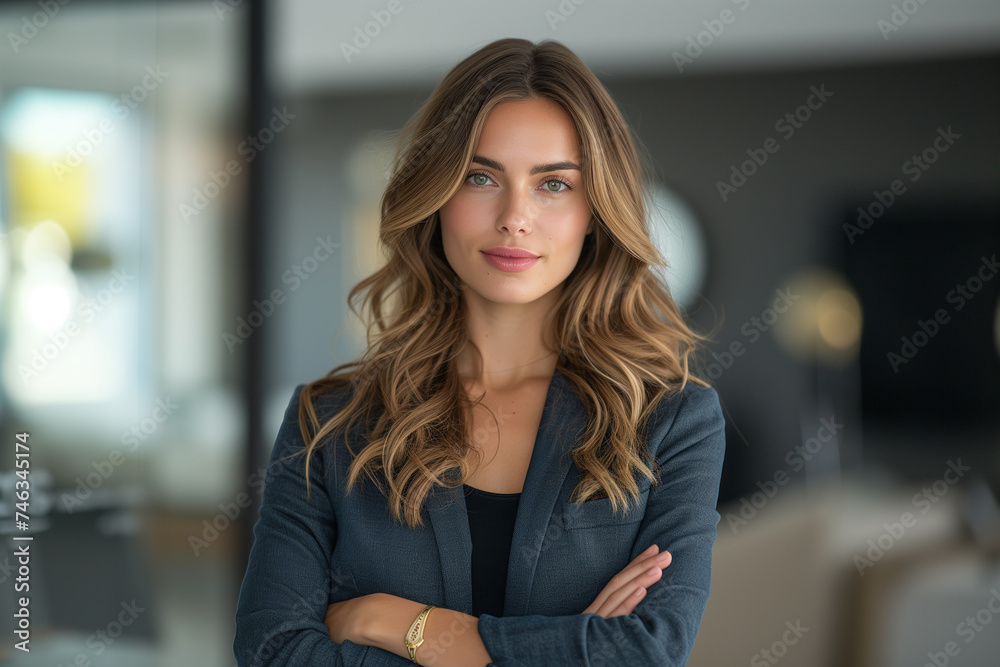 Fototapeta premium Portrait of successful business woman inside office