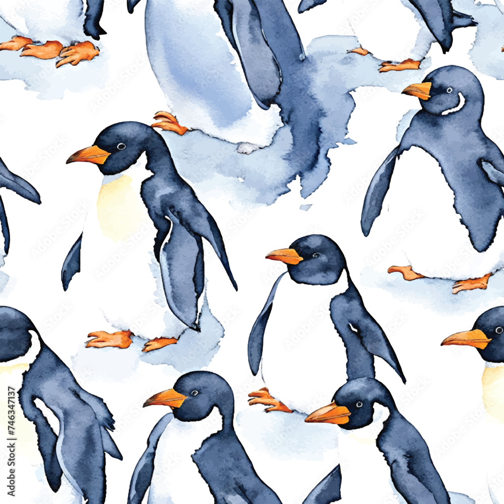Obraz premium penguin seamless patterns 
