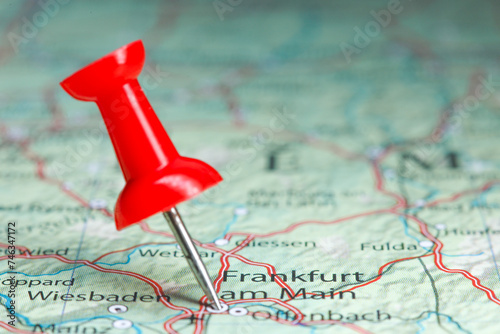 Frankfurt am Main pin on map of Germany
