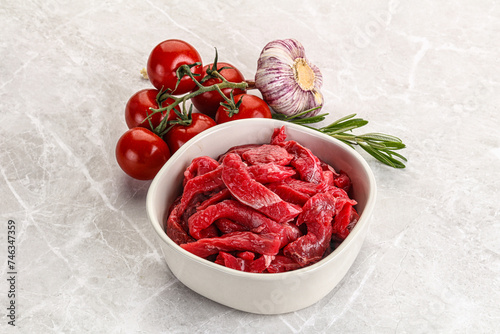 Raw beef meat for cooking