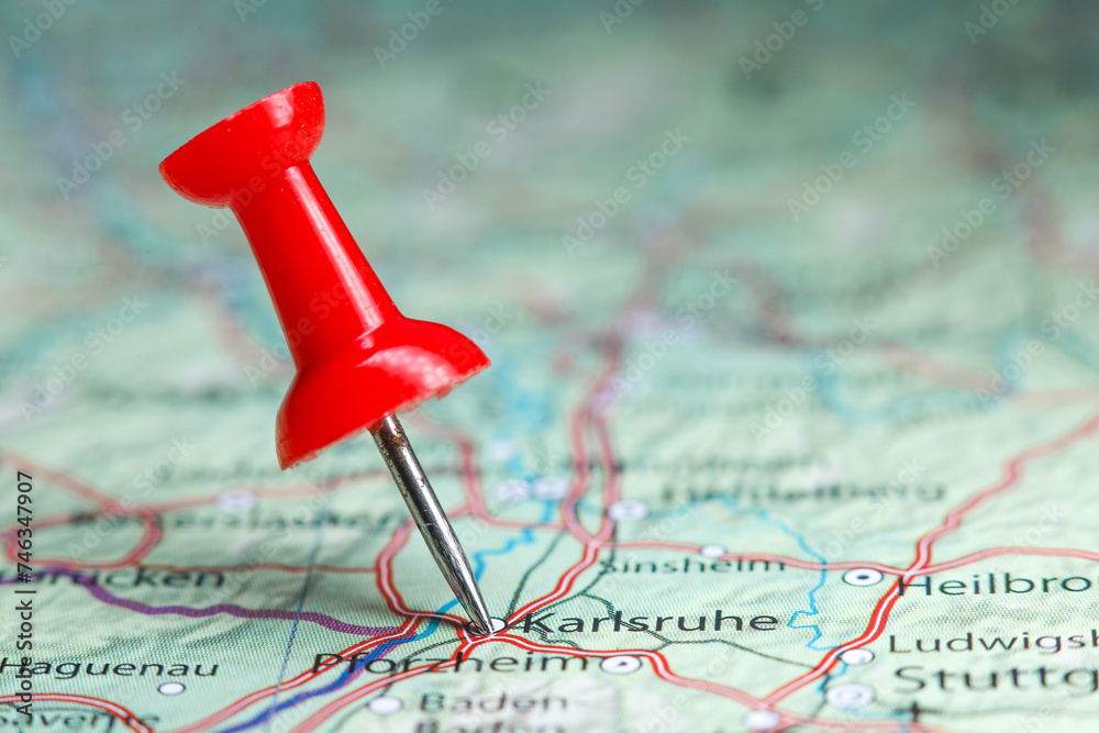 Karlsruhe, Germany pin on map Karlsruhe, Germany pin on map
