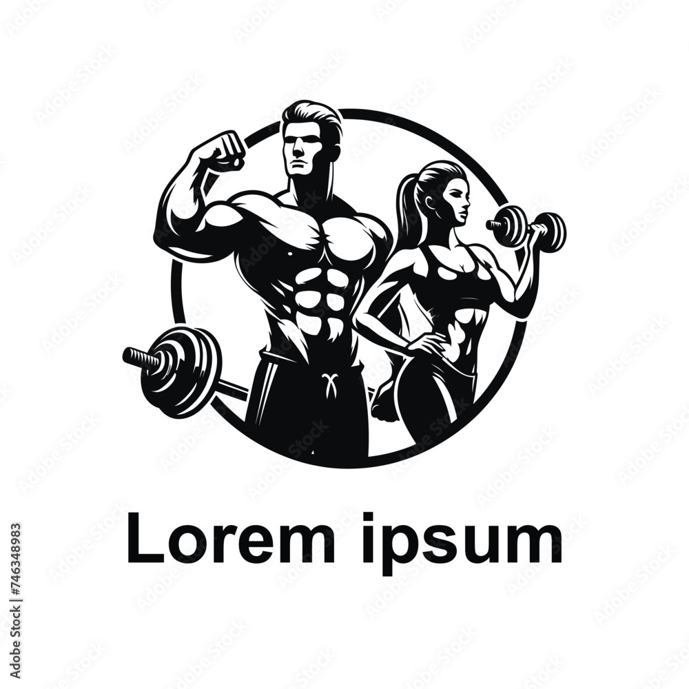 fitness logo or gym logo on white background fitness logo or gym logo on white background