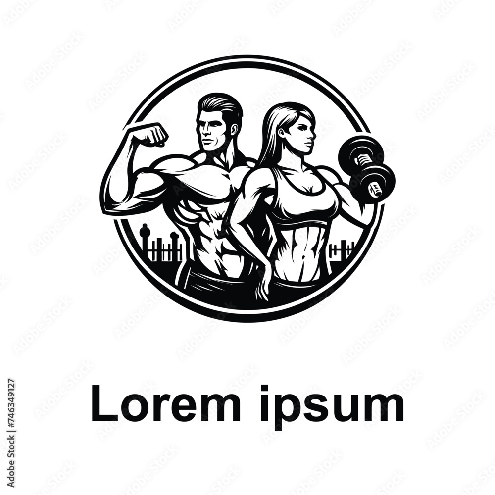 fitness logo or gym logo on white background fitness logo or gym logo on white background