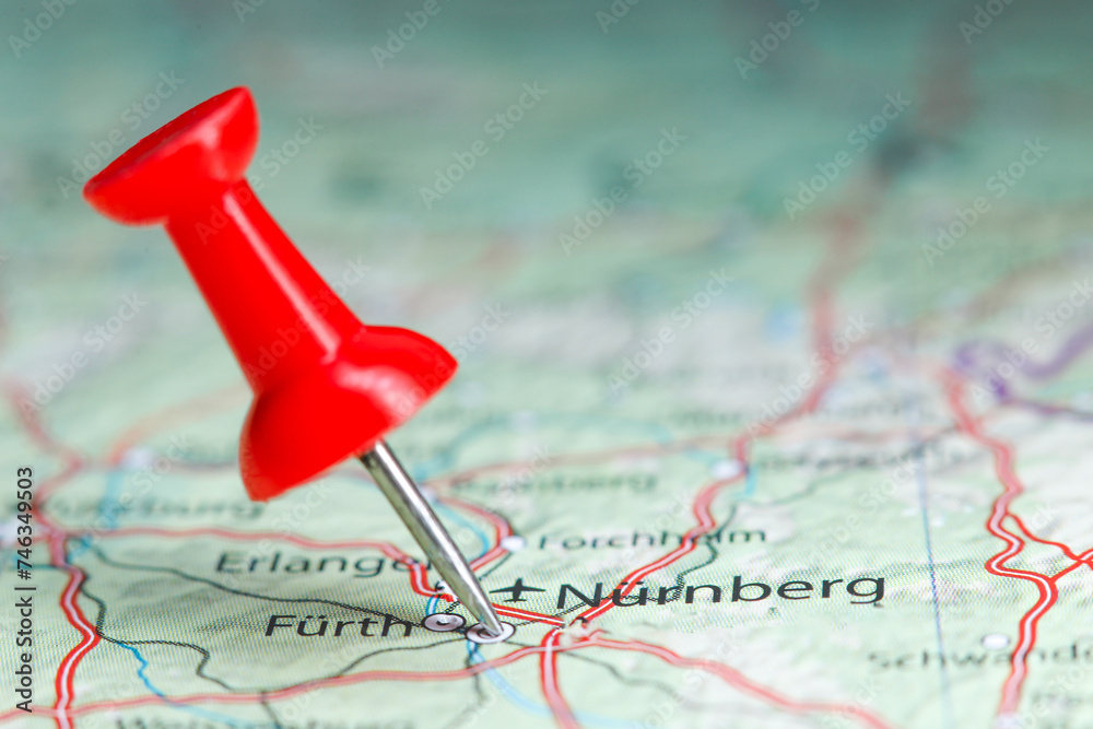 Nurnberg pin on map of Germany Nurnberg pin on map of Germany
