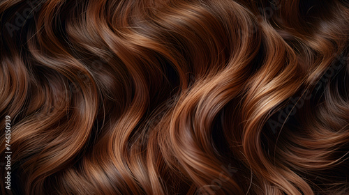 Back view of a bunch of brown curls hair.generative ai 