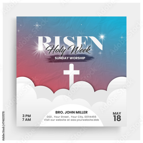 Best Praise Worship Revival Anniversary, Church workshop conference flyer social media post web banner, Vector design church flyer template design (ID: 746351178)