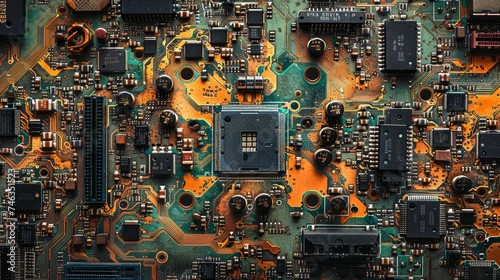 Unveil the microscopic universe within circuit boards, a testament to human ingenuity and technological advancement