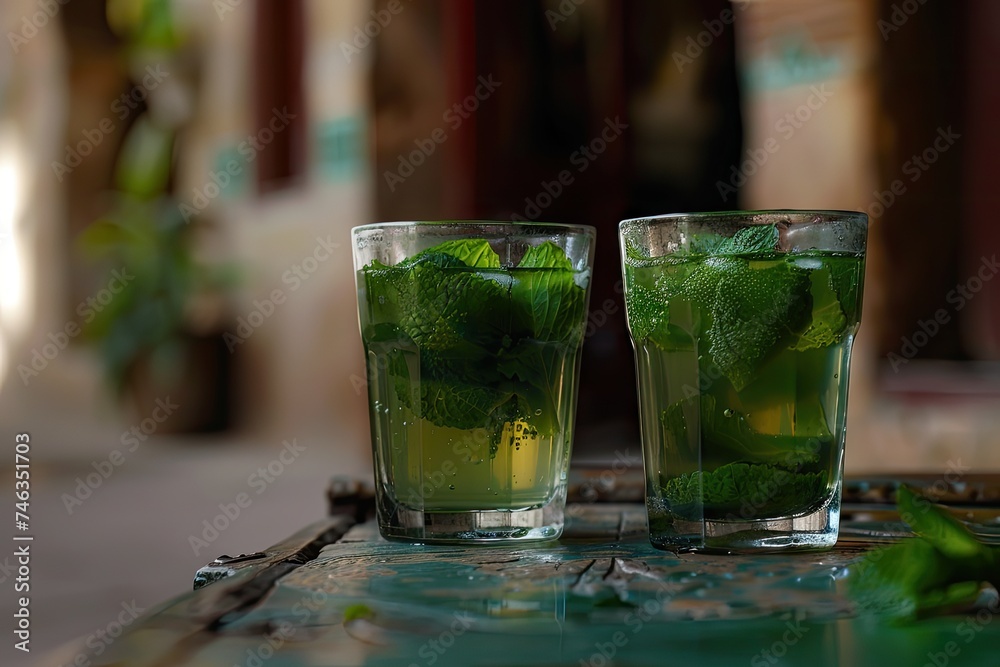 Moroccan Mint Tea, Traditional Arabic Drink from Morocco, Traditional Refreshing Moroccan Drink Moroccan Mint Tea, Traditional Arabic Drink from Morocco, Traditional Refreshing Moroccan Drink
