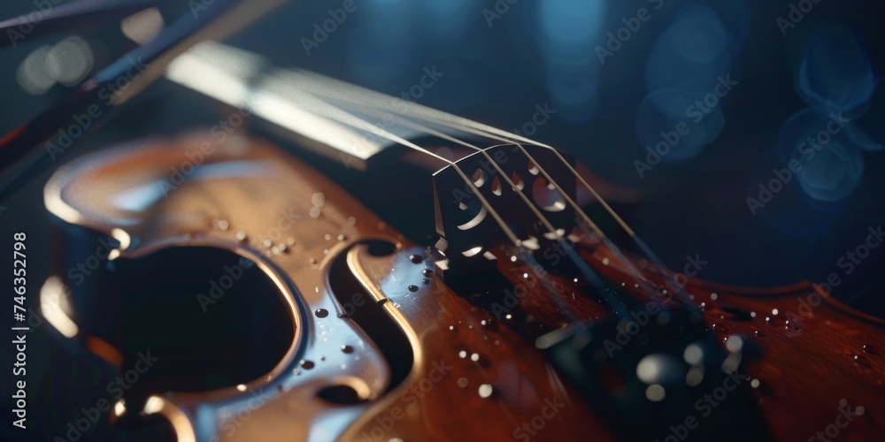 violin close-up Generative AI - obrazy, fototapety, plakaty 