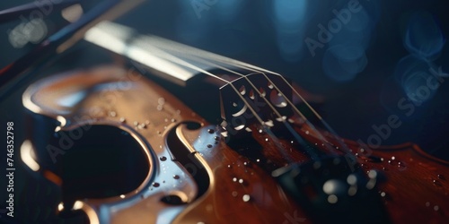 violin close-up Generative AI photo