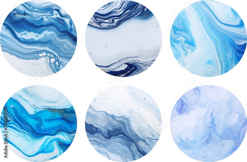 Round blue ink texture highlights. Modern vector backgrounds for design social media, lifestyle
