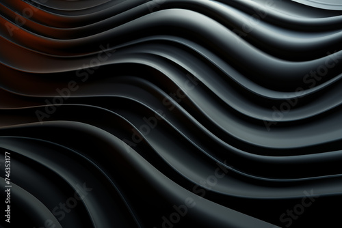 Abstract Black and Red Background With Wavy Lines. Generative AI.