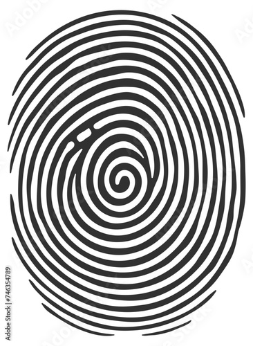 black and white fingerprint without background