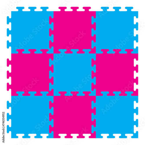 Vector foam baby kids play mat puzzle. Isolated on white background