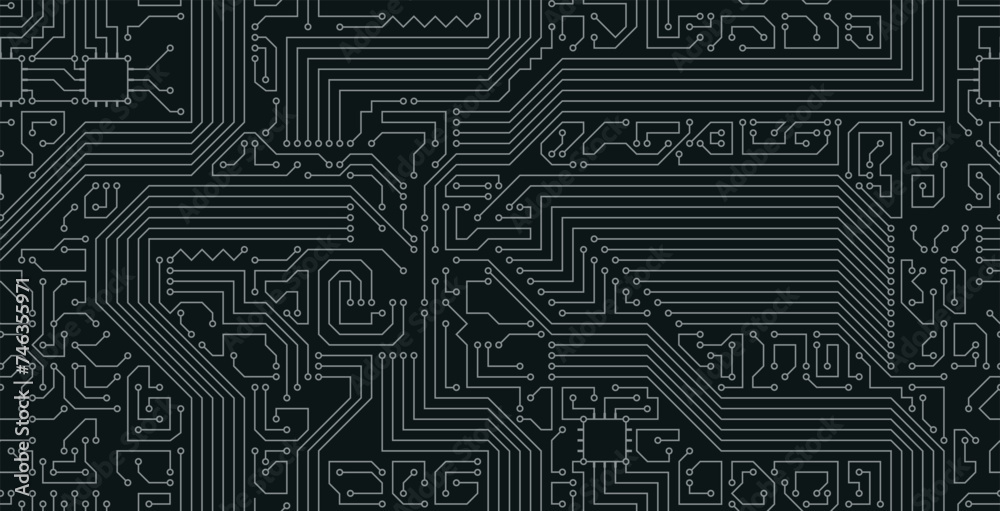 Seamless electronic circuit board with black background. Seamless electronic circuit board with black background.