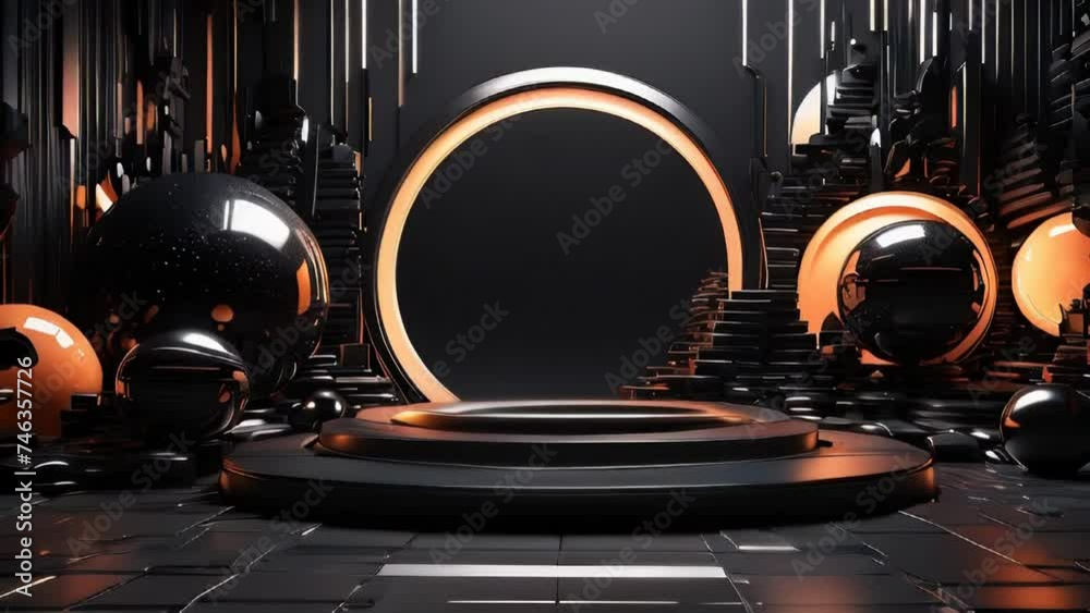 Black, Tech Background with a Geometric