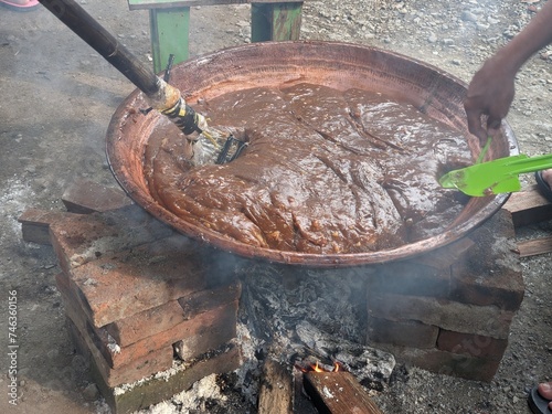 the process of making traditional Indonesian food, the food is 