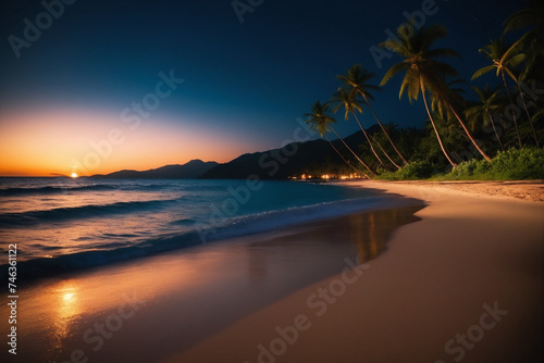 Tropical night beach abstract background. Summer vacation concept © Giuseppe Cammino