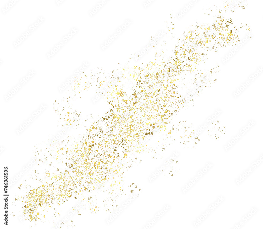 Gold glitter. Golden sparkle confetti. Shiny glittering dust