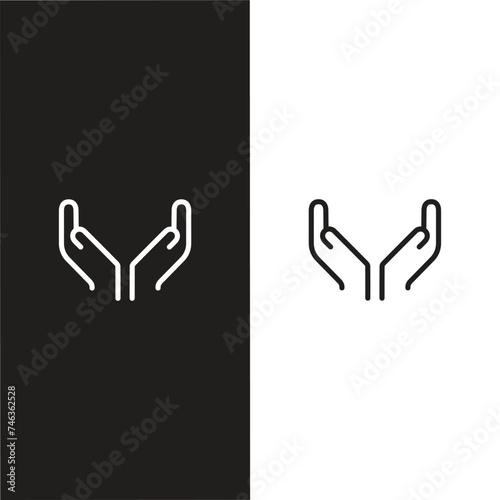 Pray icon vector. Hands folded in prayer line icon. Outline hands folded in prayer vector icon. Designed for web and app design interfaces.