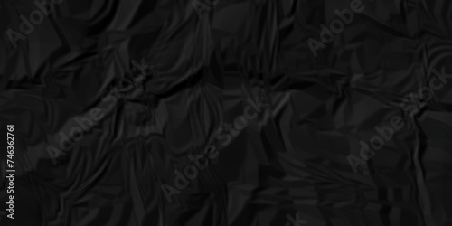   Black paper crumpled texture. black fabric crushed textured crumpled. black wrinkly backdrop paper background. panorama grunge wrinkly paper texture background, crumpled pattern texture. © MdLothfor