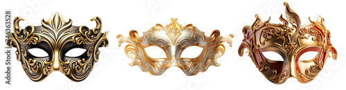 Set of opera carnival masks, cut out © Yeti Studio