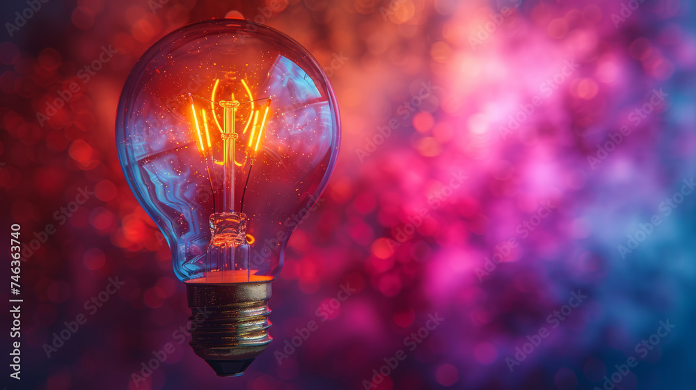 colorful light bulb symbolizing a new idea. This version continues to embody the essence of creativity and innovation,generative ai - obrazy, fototapety, plakaty 