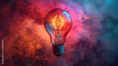colorful light bulb symbolizing a new idea. This version continues to embody the essence of creativity and innovation,generative ai
